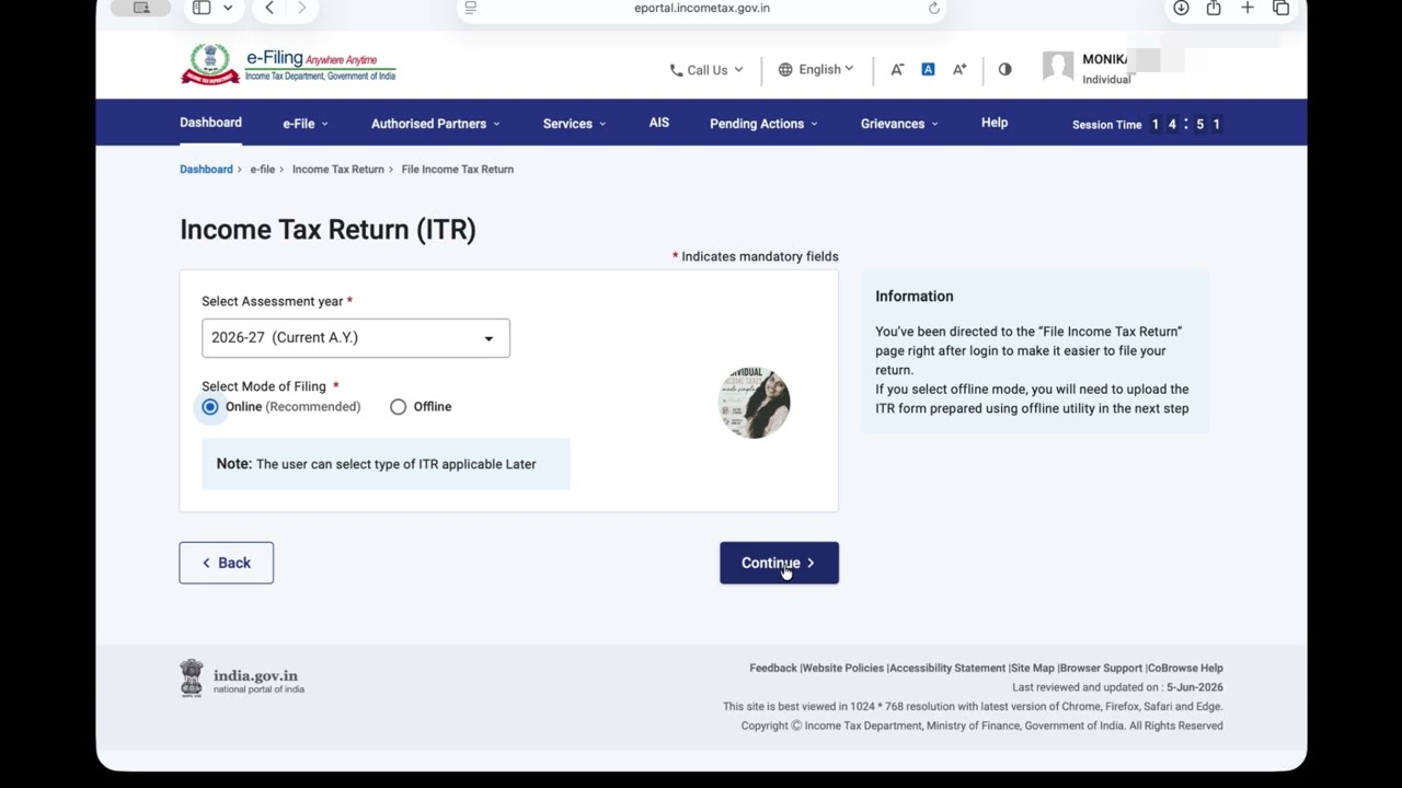 How to file an individual income tax return in E-Filing portal | FY25-26 AY26-27 | TMS by Monika