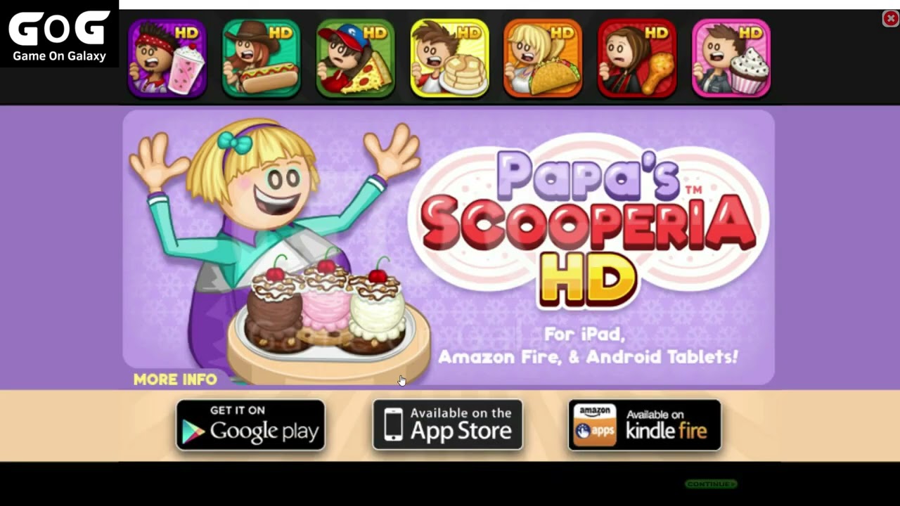 Papa's Scooperia | Day 1-5 | Papa Louie's | GameOnGalaxy