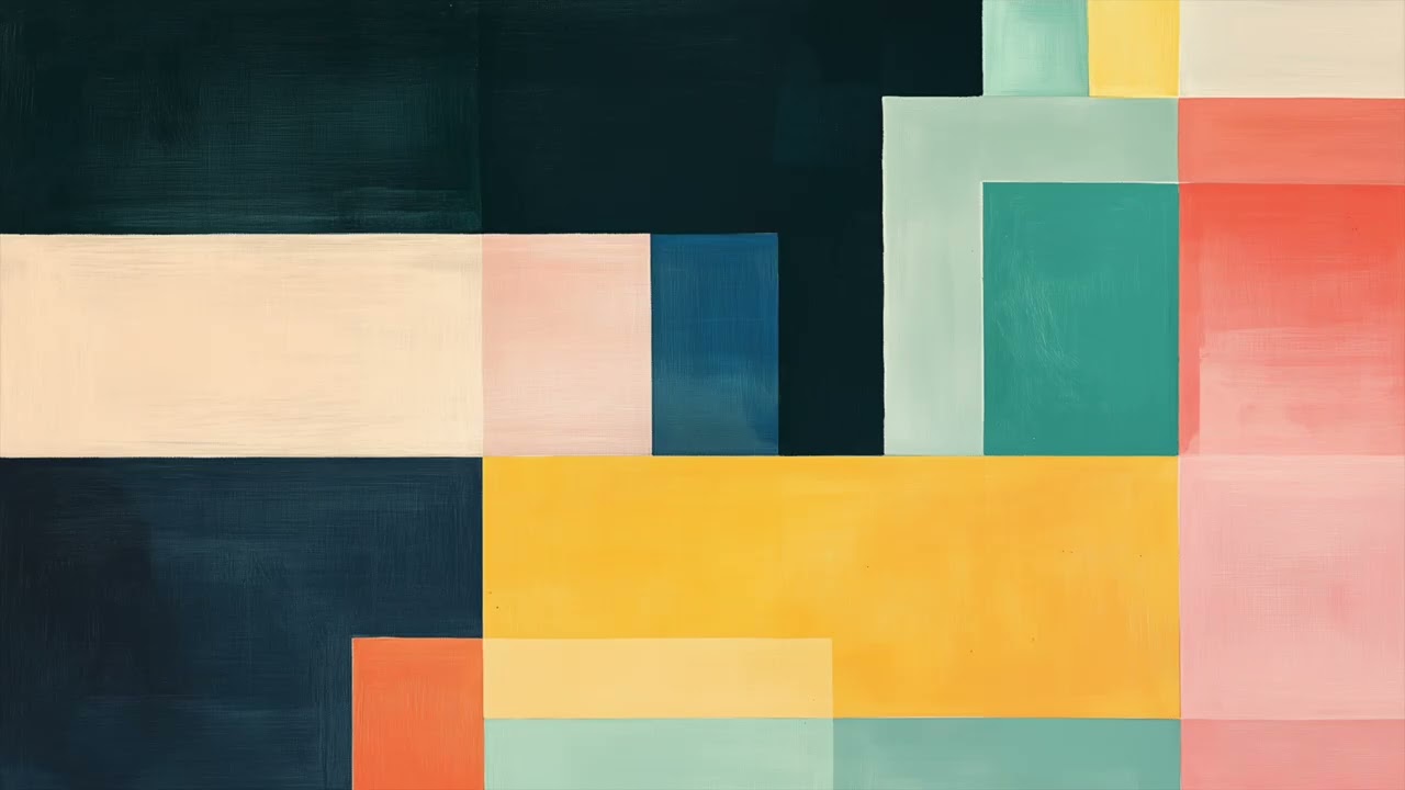 Abstract Geometric Sunrise Art Screensaver for Frame TV Decor | MCM Color Block | No Music | 3 Hours