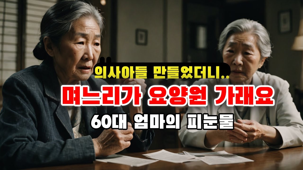 안 먹고 안 입어 '의사 아들' 만들었더니, 며느리가 요양원 알아보네요 (60대 엄마의 피눈물)