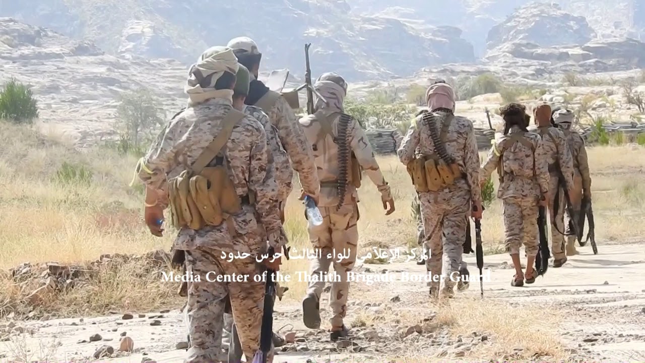 قوات الجيش الوطني ممثلة باللواء الثالث حرس حدود تباغت مليشيا الحوثي بفتح جبهة الشاميه في قلب محافظة