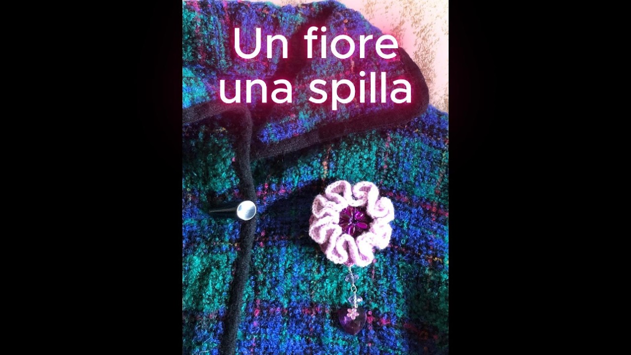 Fiore riccio all’uncinetto 🌸 idea per molletta o spilla