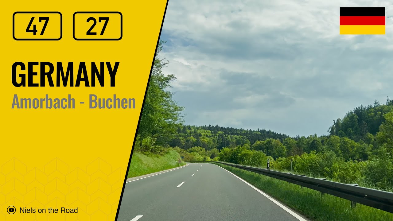 Driving in Germany: Bundesstraße B47 & B27 from Amorbach to Buchen