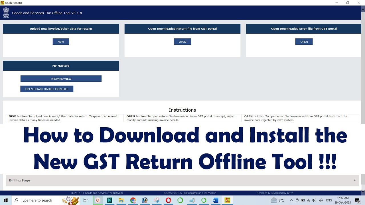 How to Download and Install the New GST Return Offline Tool !!!