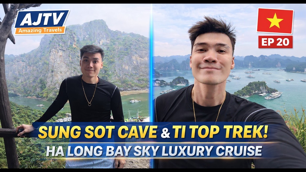 Hanoi & Sapa Vietnam Vlog EP20: Sky Luxury Cruise Part 3 Sung Sot Cave & Ti Top Island Trek Trip 🇻🇳