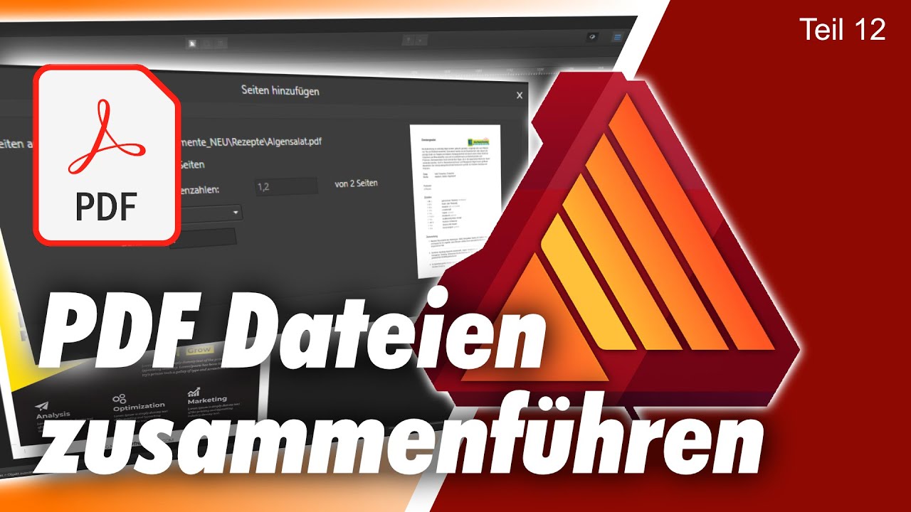 PDF Dateien zusammenführen in Affinity Publisher | Viele PDFs einfügen