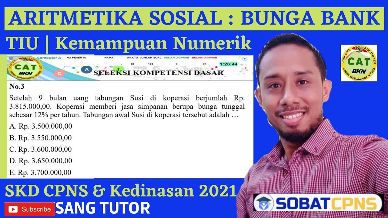 Trik Perhitungan BUNGA BANK | Aritmetika Sosial | TIU | Kemampuan Numerik |SKD CPNS & Kedinasan 2021