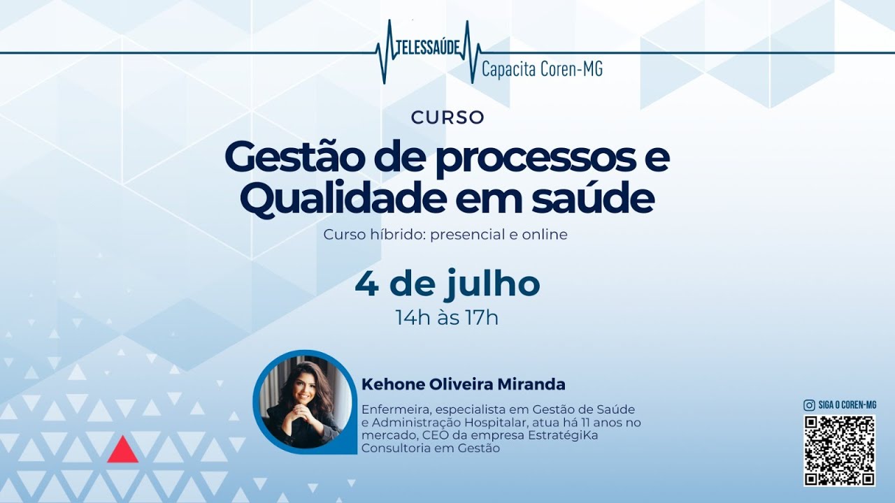 Curso de Gestão de Processos e qualidade em saúde