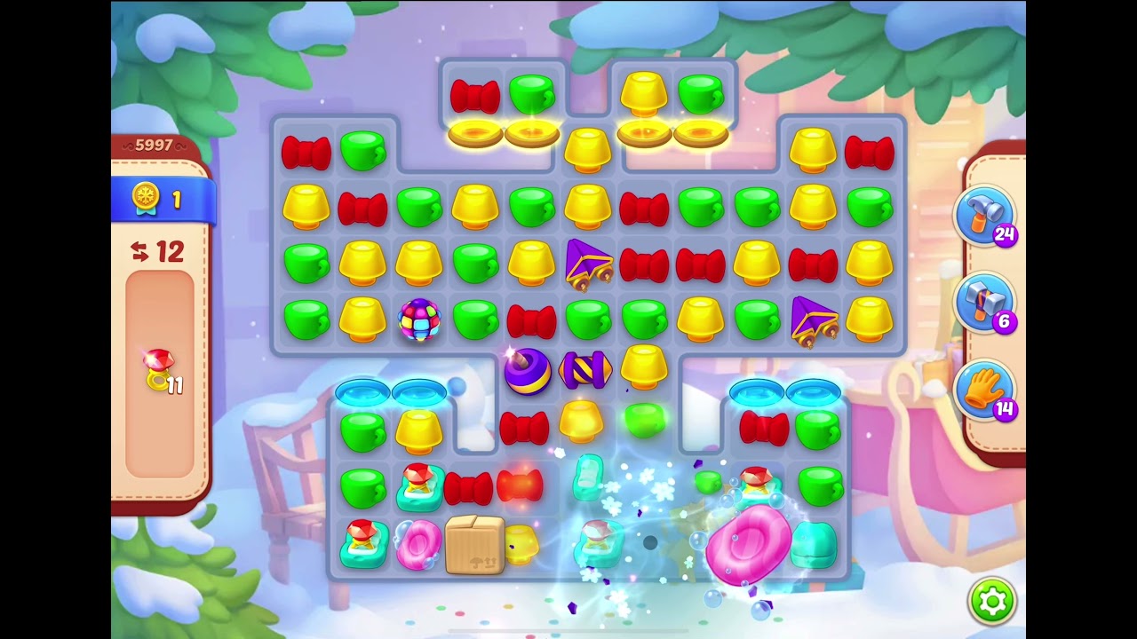 HomeScapes Level 5997 no boosters (17 moves)