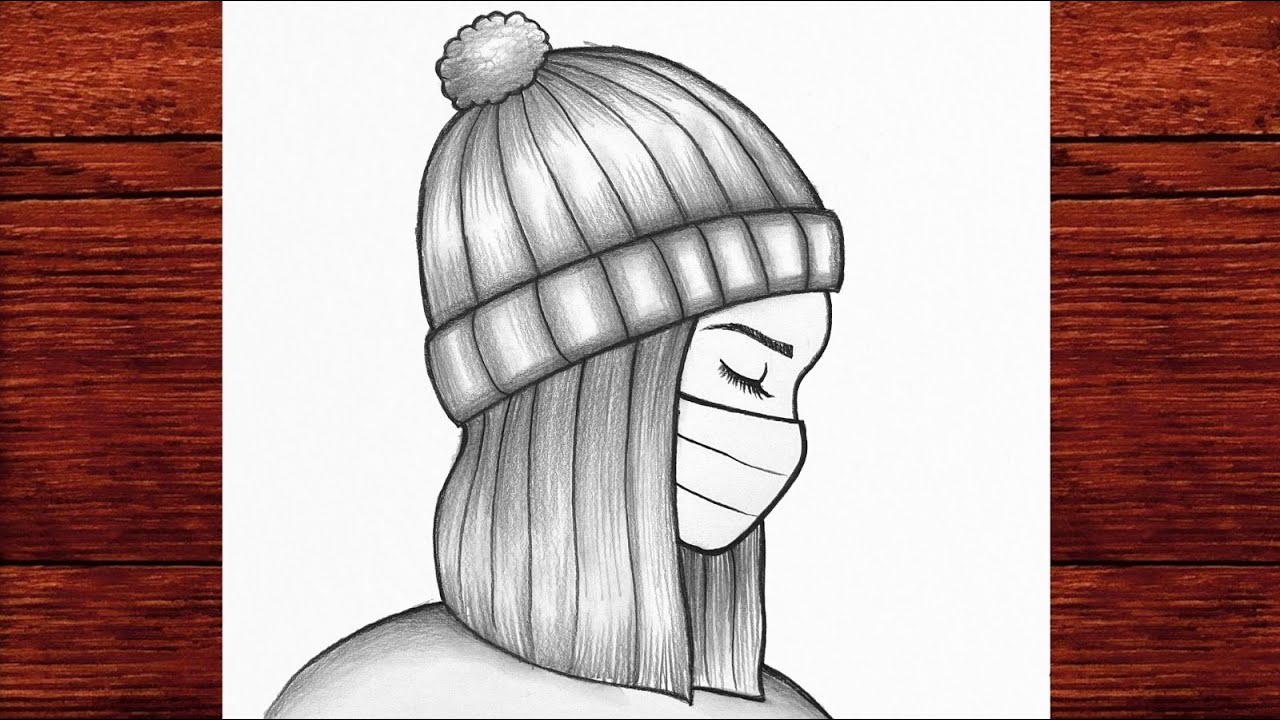 Easy Girl Drawing with Beret | Simple Pencil Sketch Tutorial for Beginners