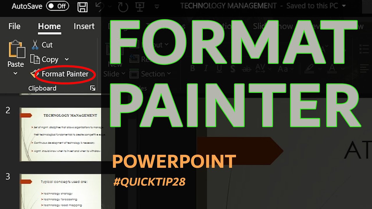 Format Painter in PowerPoint - #QuickTip28