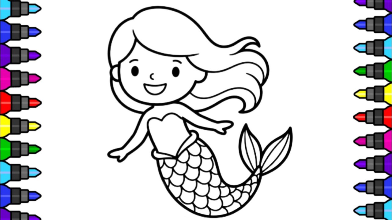 Easy Mermaid Drawing for Kids Step by Step | 
