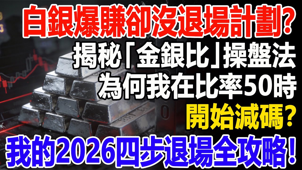 白銀爆賺卻沒退場計劃？揭秘「金銀比」操盤法：為何我在比率50時開始減碼？我的2026四步退場全攻略！#白銀#現貨價格#投資#理財#黃金#銀行#經濟學#金融#理財#晚年生活#晚年幸福#退休#退休生活