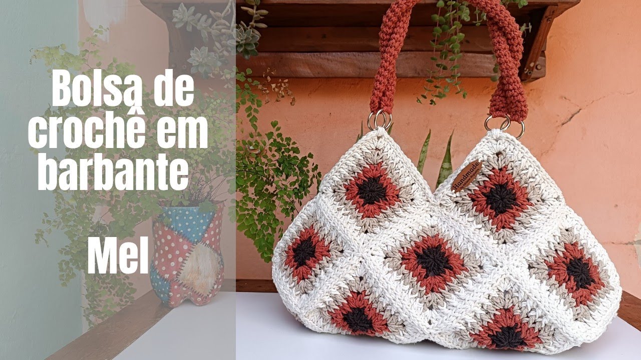 Bolsa de croche Mel em barbante passo a passo