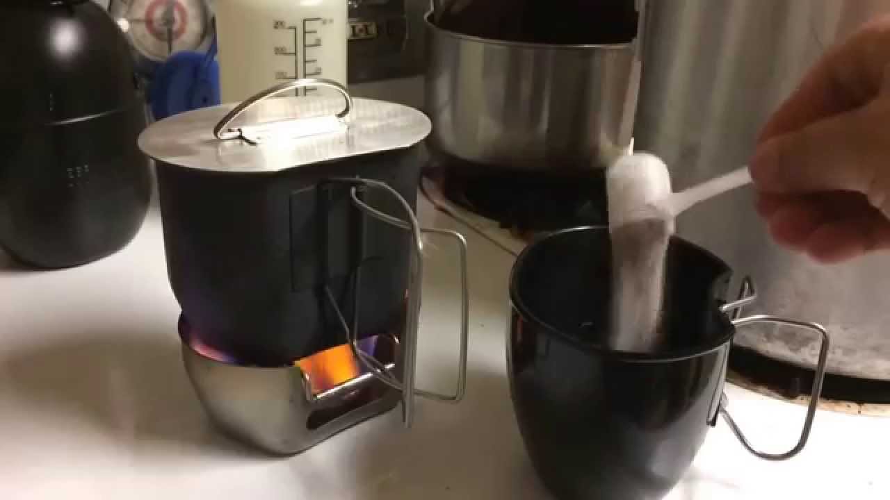 Stove-a-Day 10 BCB Crusader Canteen Kit with Heavy Cover lid and fiberglass rope alcohol mod.