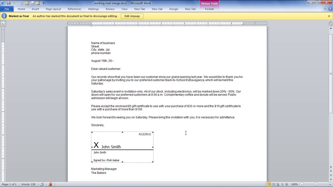 How to Add a Digital Signature in MS Word 2010