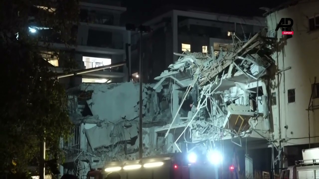 IDF, rescuers and people gather in Ramat Gan after an Iranian missile hit