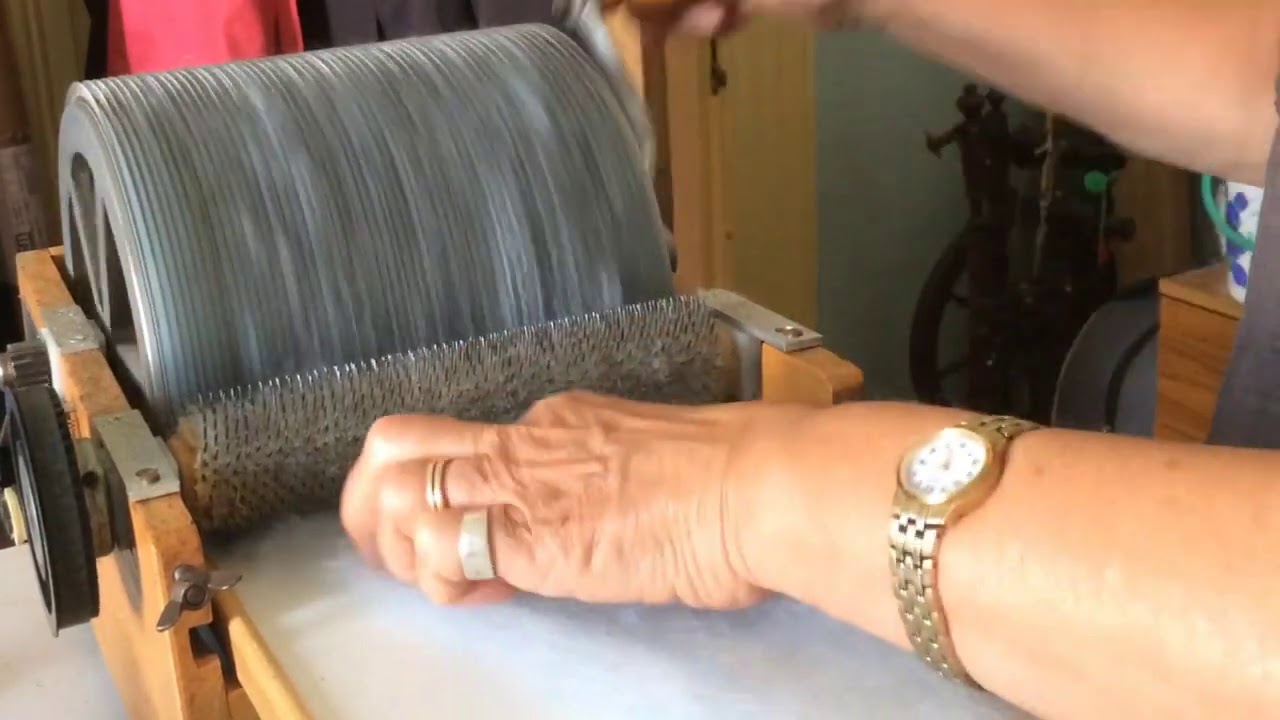 Drum carding raw fleece