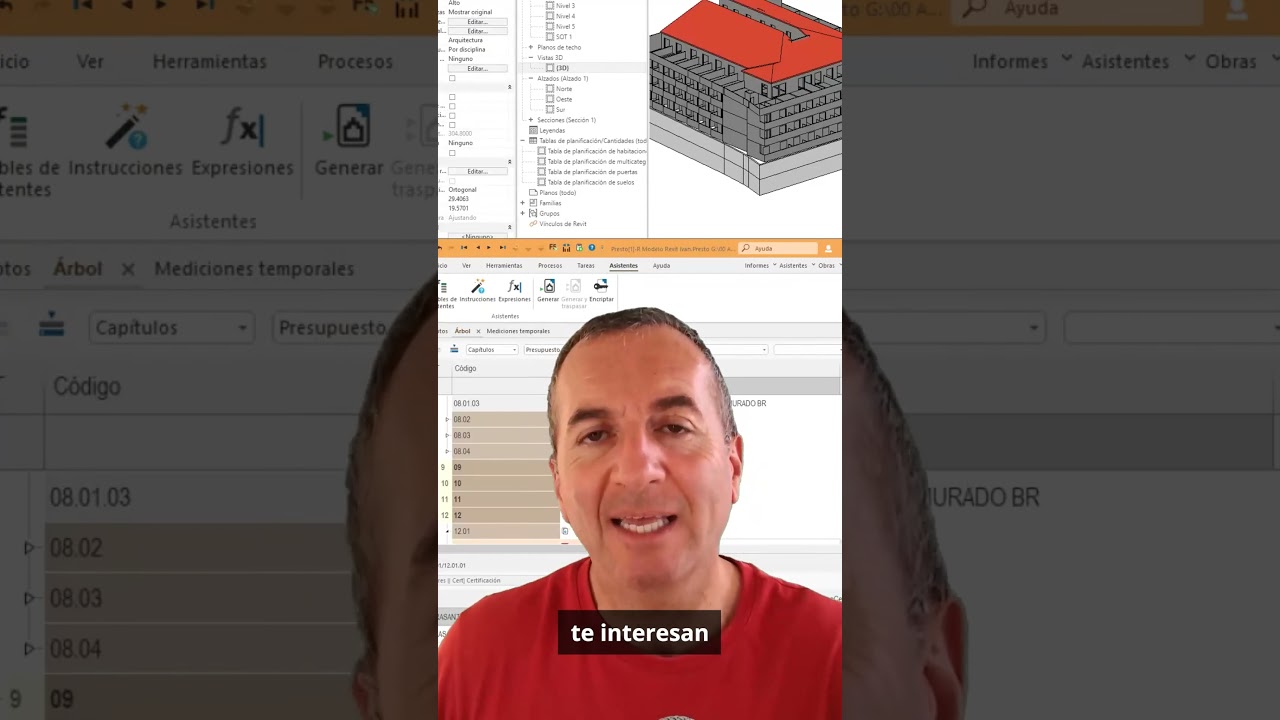 A&ntilde;adir mediciones de Revit a presupuesto de Presto con Cost It