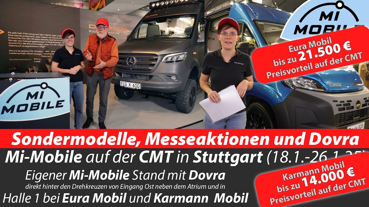 Sondermodelle und mega Rabatte - Mi-Mobile CMT Messe News zu Eura Mobil, Karmann Mobil und Dovra
