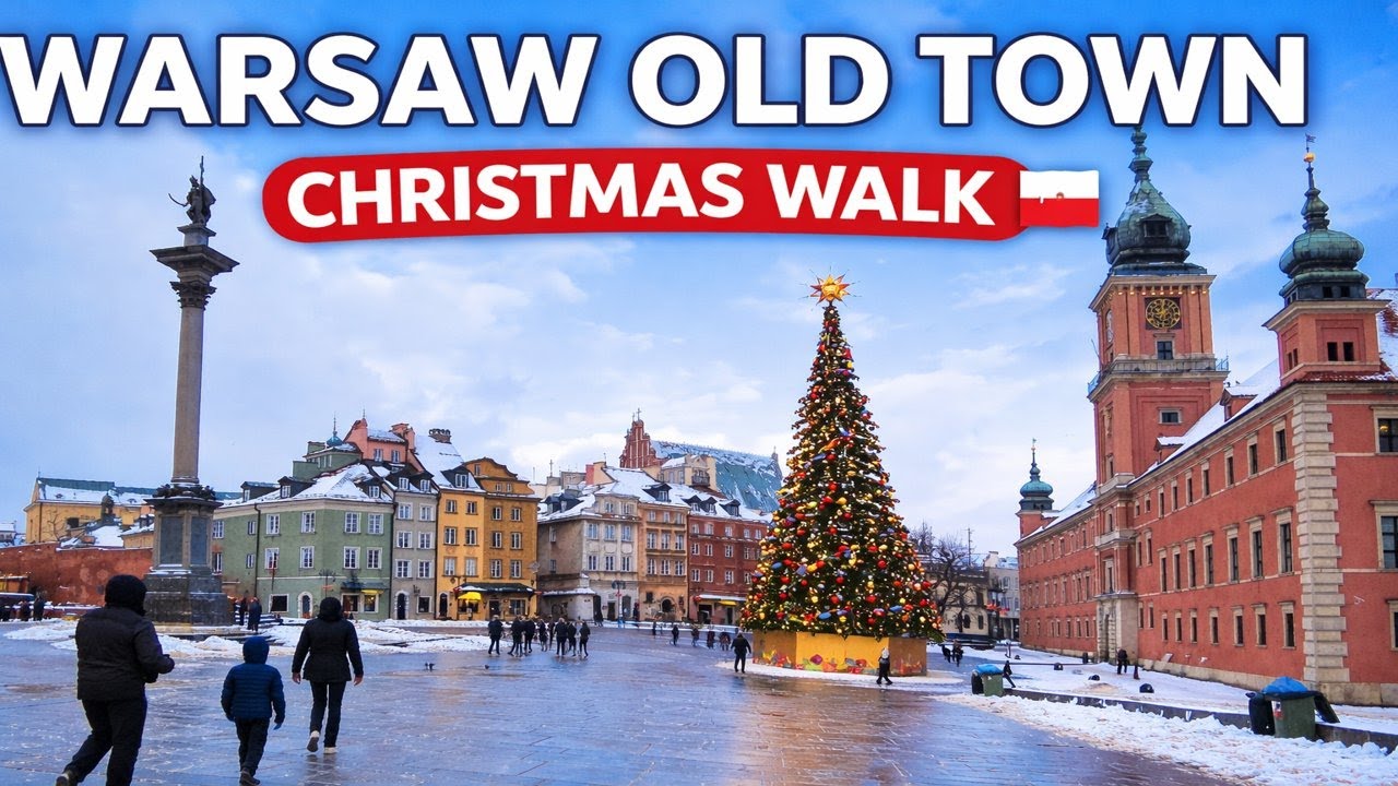 🎄 Warsaw Old Town Walking Tour (Christmas) 🇵🇱 | Historic UNESCO City in Winter