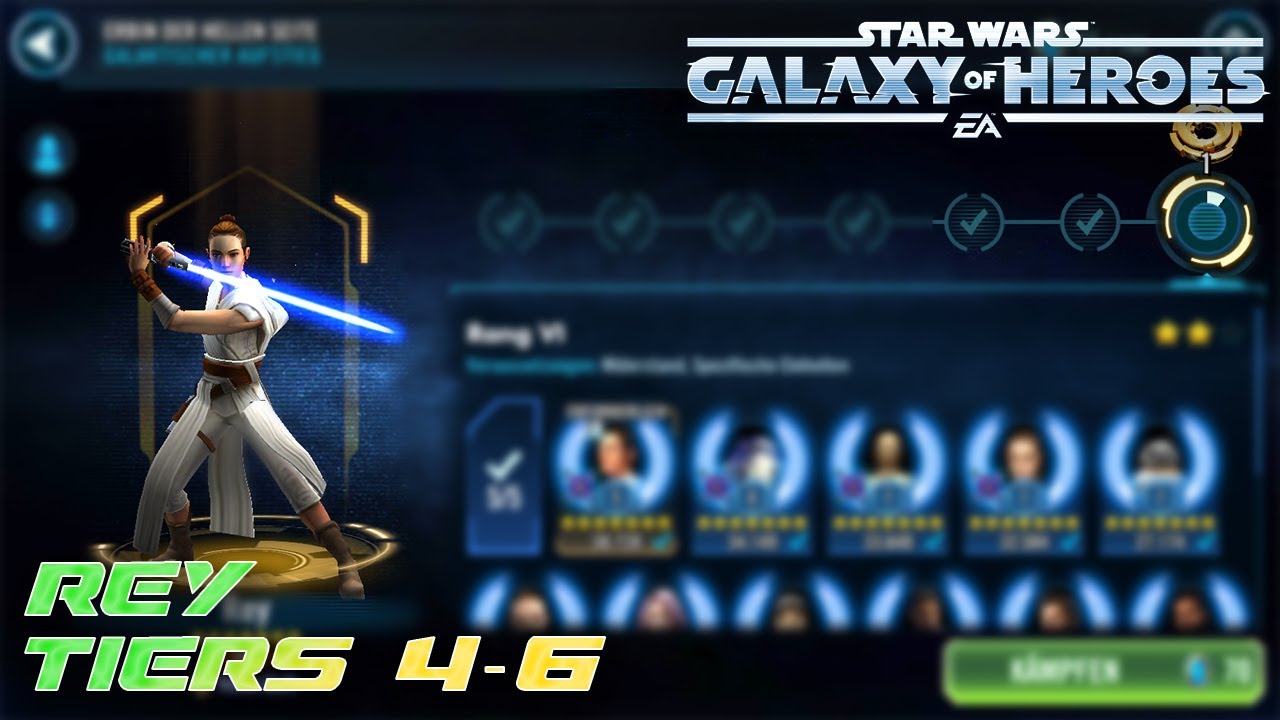 GL Rey Event (Tier 4-6) - low Relikt, wenig Zetas, 5Dot Mods | #starwars #galaxyofheroes #swgoh