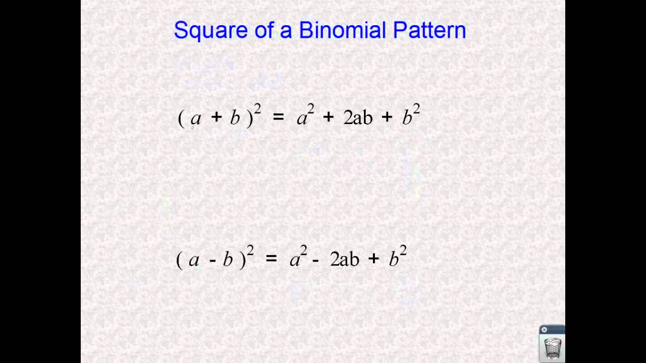CCSS A.APR.1-video 3-Find Special Products of Polynomials