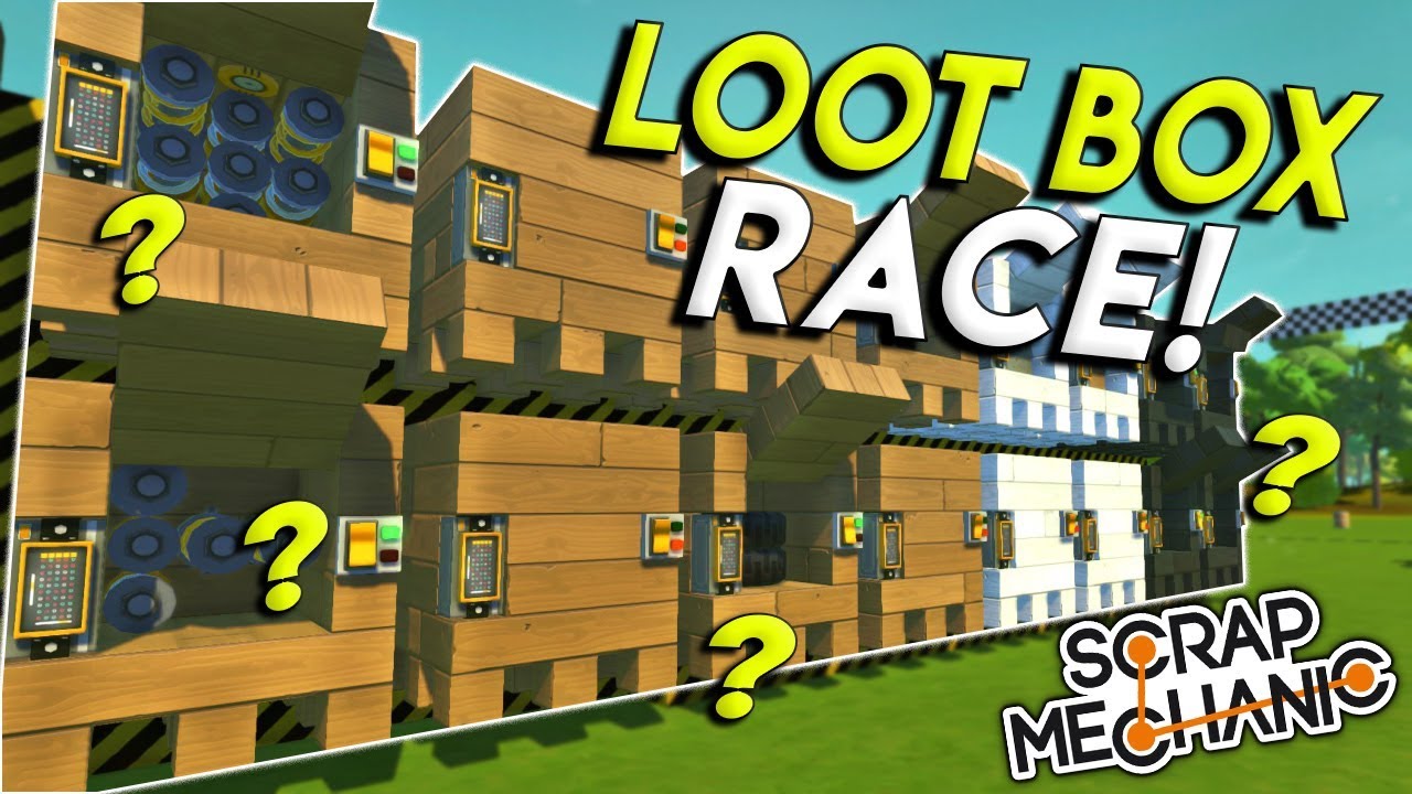 EPIC LOOT BOX UNBOXING CHALLENGE! - Scrap Mechanic Multiplayer Gameplay - Race Challenge