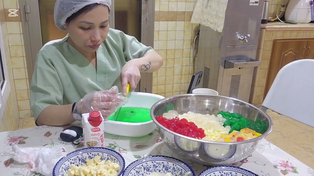 My version colorfull macaroni fruits salad with joylove #satisfying #fruits #salad #macaroni 