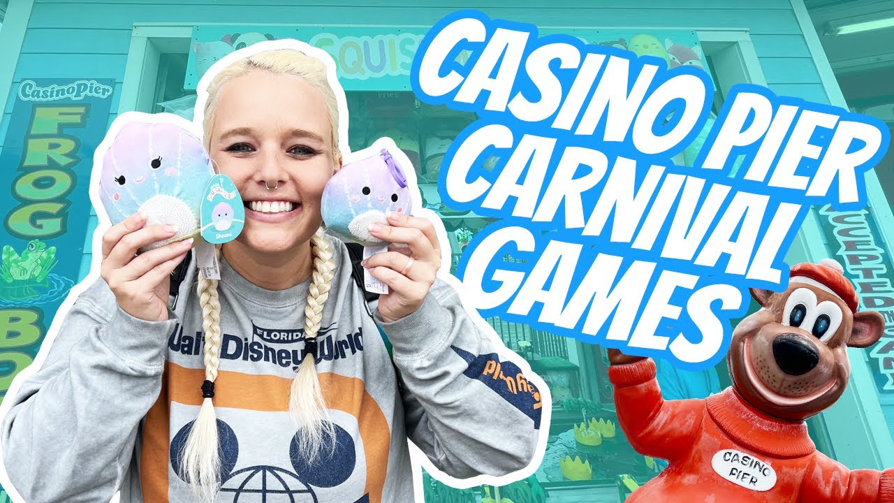 Выигрыш в виде сквишмеллоу на карнавальных играх в казино Pier