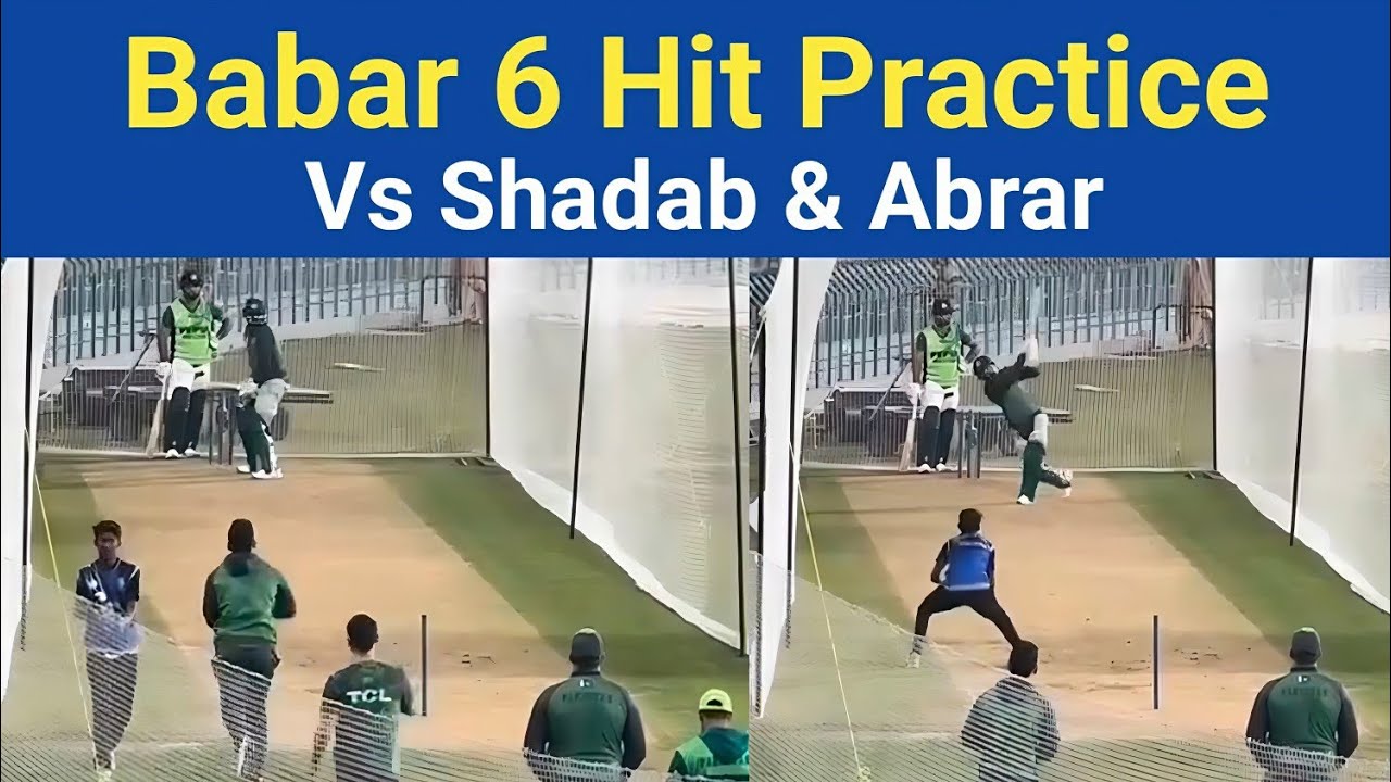Babar Azam 6 Hitting Practice vs Shadab & Abrar | Pak Team Practice Session Today At Gaddafi Stadium