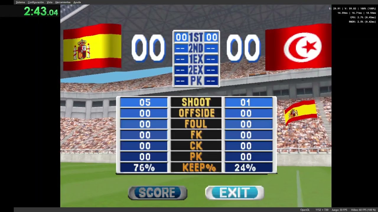 Super Shot Soccer Win% speedrun: 5:34