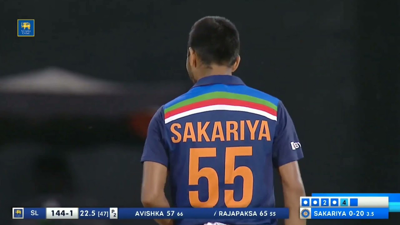 Chetan sakariya maiden ODI wicket! India vs srilanka 3rd odi 2021| 2 most wicket.