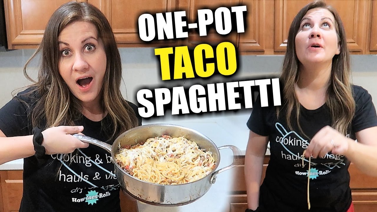 EASY TO MAKE ONE-POT TACO SPAGHETTI | Testing out One Pot Taco Spaghetti Noodle on the Ceiling