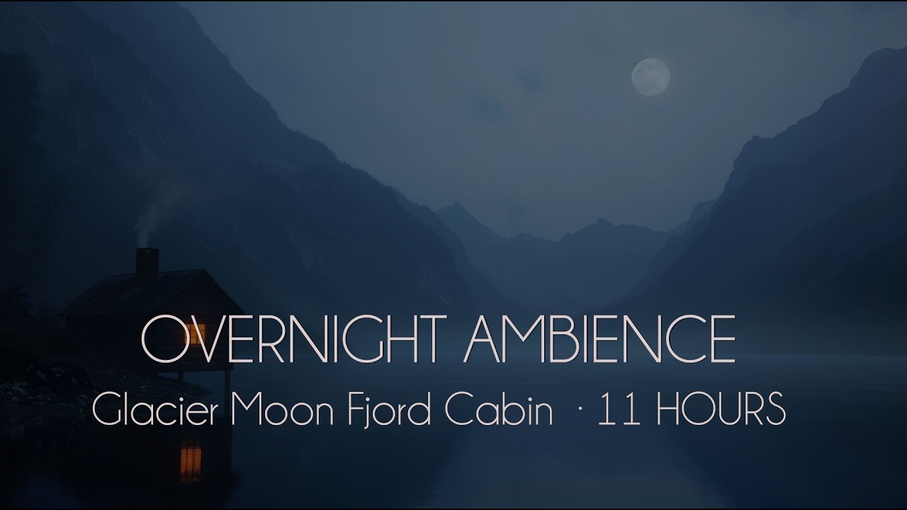 Glacier Moon Fjord Cabin · 11 HOURS | Calm Night Ambience Black Screen Youtube