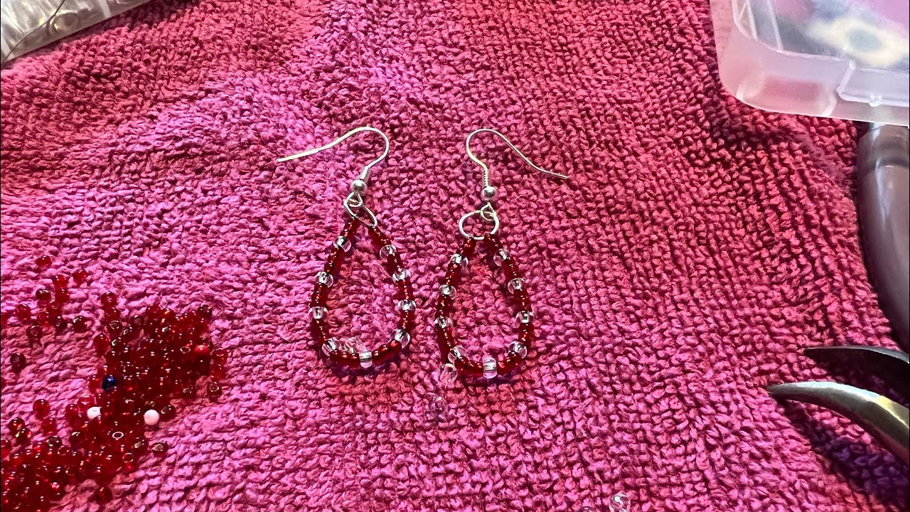 Tear Drop Beaded Earrings