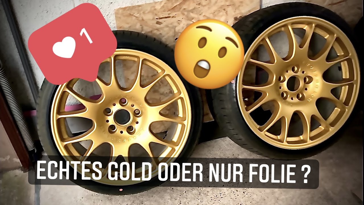 Mit Sprühfolie die Felgen und die Spiegelkappen Foliern