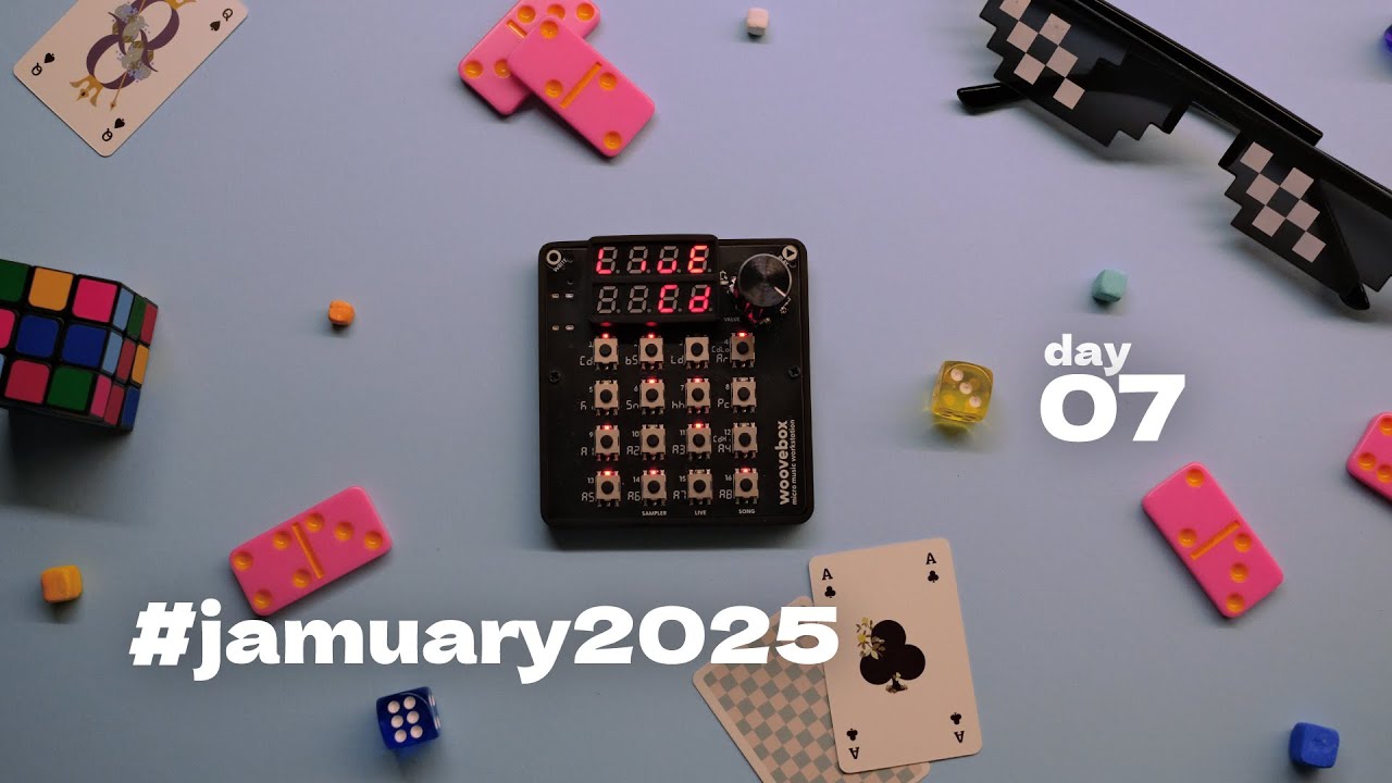 #Jamuary2025 Jam 7th - Glitchy synth solo with Hall effect sensor, a finger magnet and a Woovebox