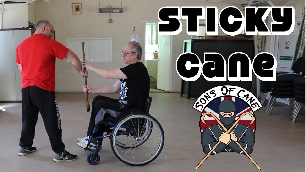 Sticky Cane for the wheelchair user Walking cane self defense: