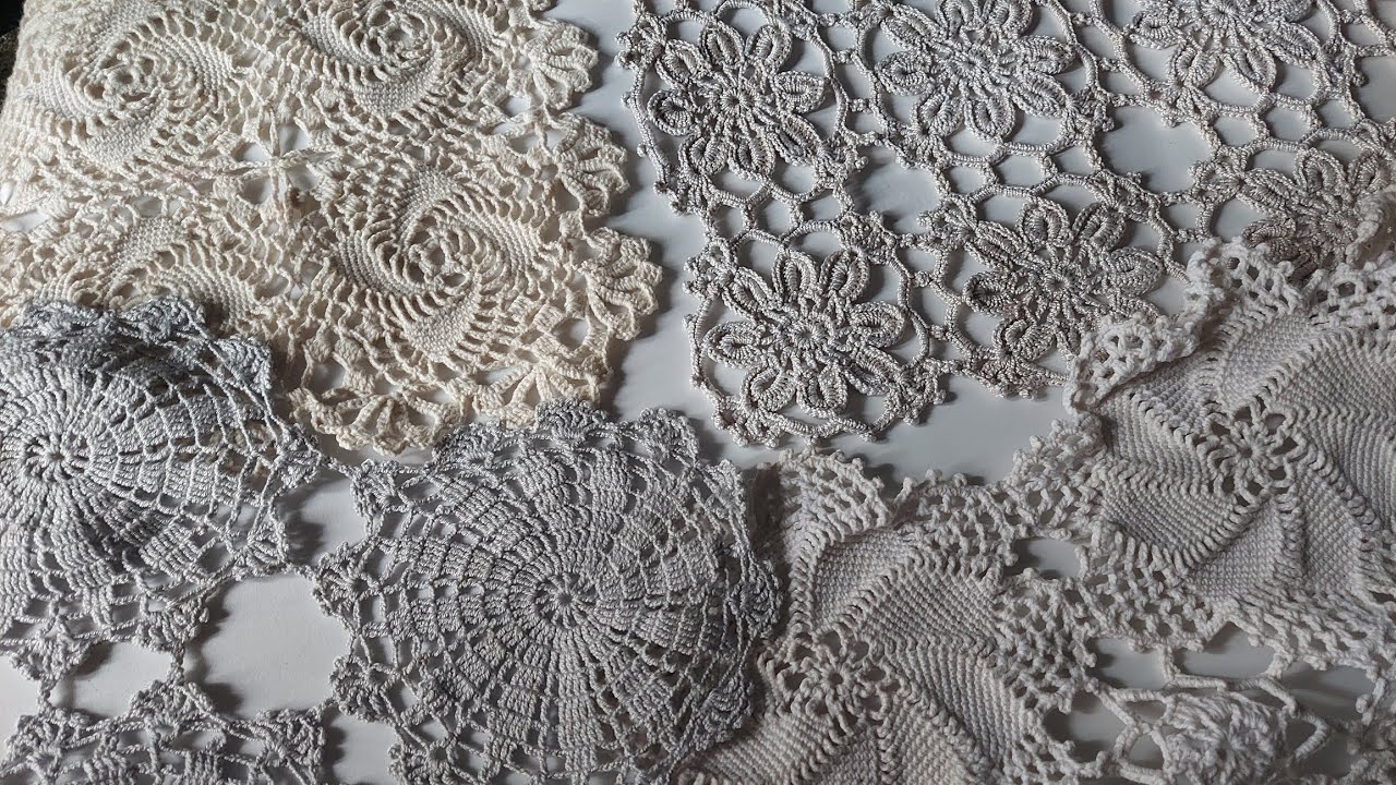 كروشية 🌼انواع الخيوط 🧶 وأفضل الباترونات لعمل أطقم مفارش