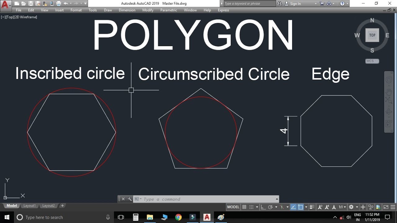 AutoCAD Polygon Command -All Options with Master tricks In Hindi