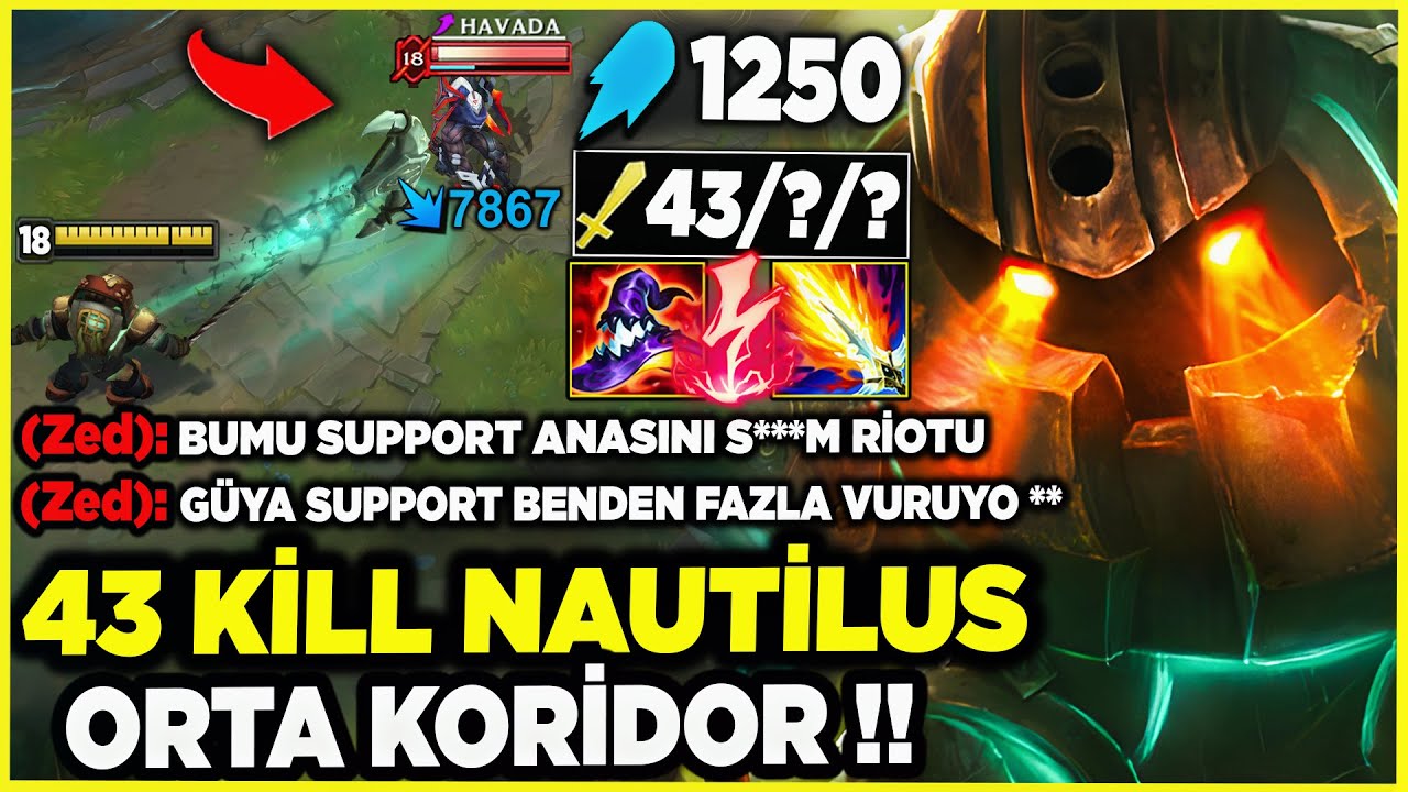 43 KİLL 1250 AP NAUTİLUS MİD !! 1 ULTİ = FULL CANA TEK !! | Ogün Demirci