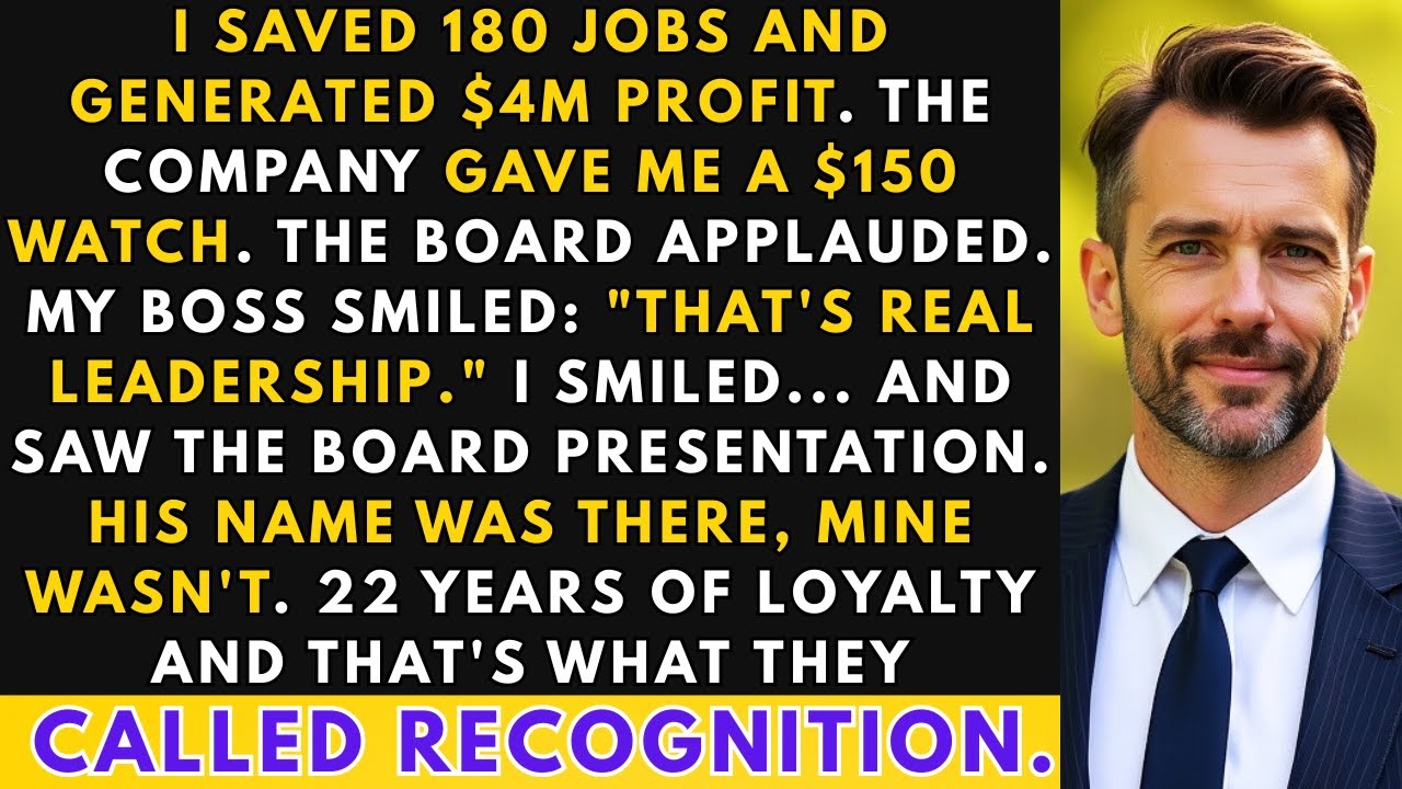 I Saved 180 Jobs and $4M for My Company — Got a $150 Watch While My Boss Got Promoted...