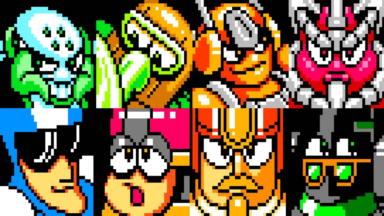 Megaman Rock Force - Boss Rush+Weaknesses (FUSION ROBOT MASTERS) 