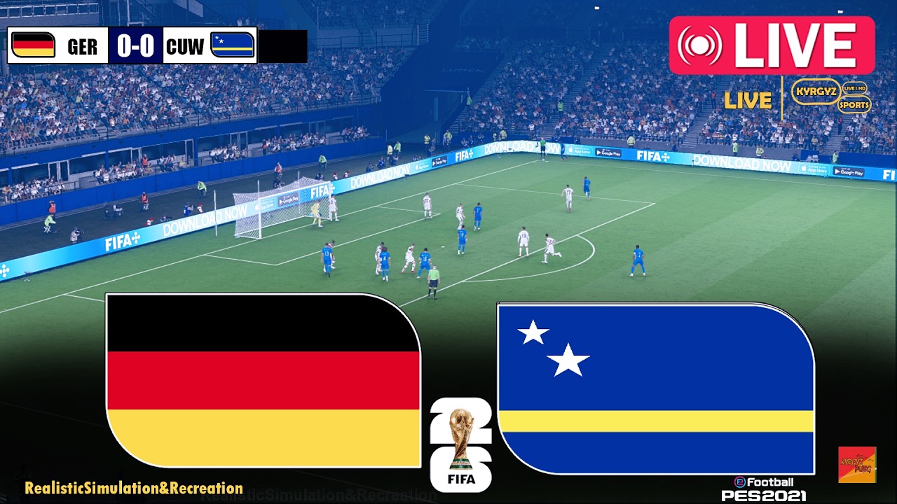 🔴LIVE : GERMANY vs CURACAO | World Cup 2026 | Full Match Streaming Simulation PES 21