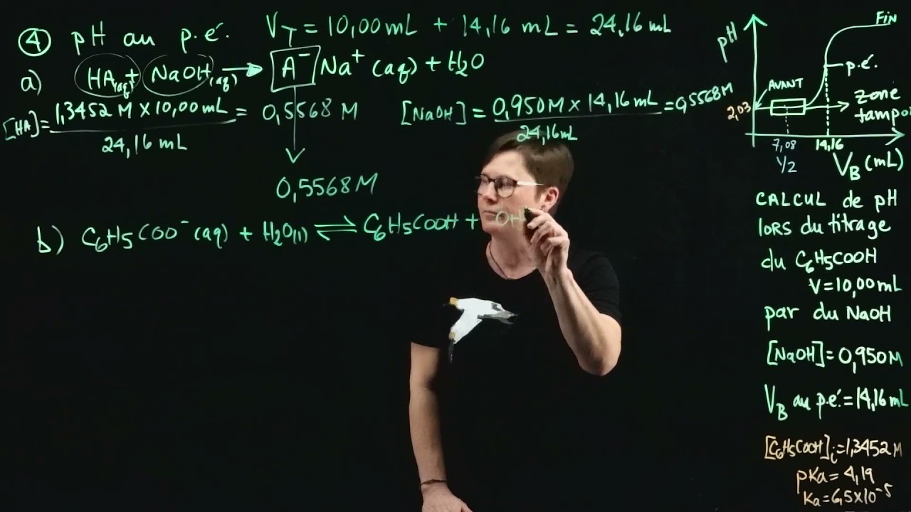 Calcul de pH lors d'un titrage ac faible partie 3  Point d'équivalence