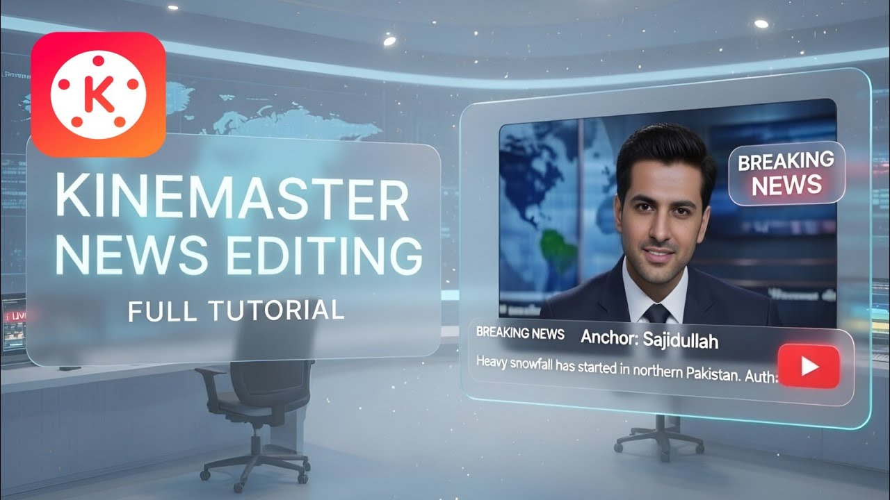How to Make News Channel Video in KineMaster | Breaking News Editing Tutorial 