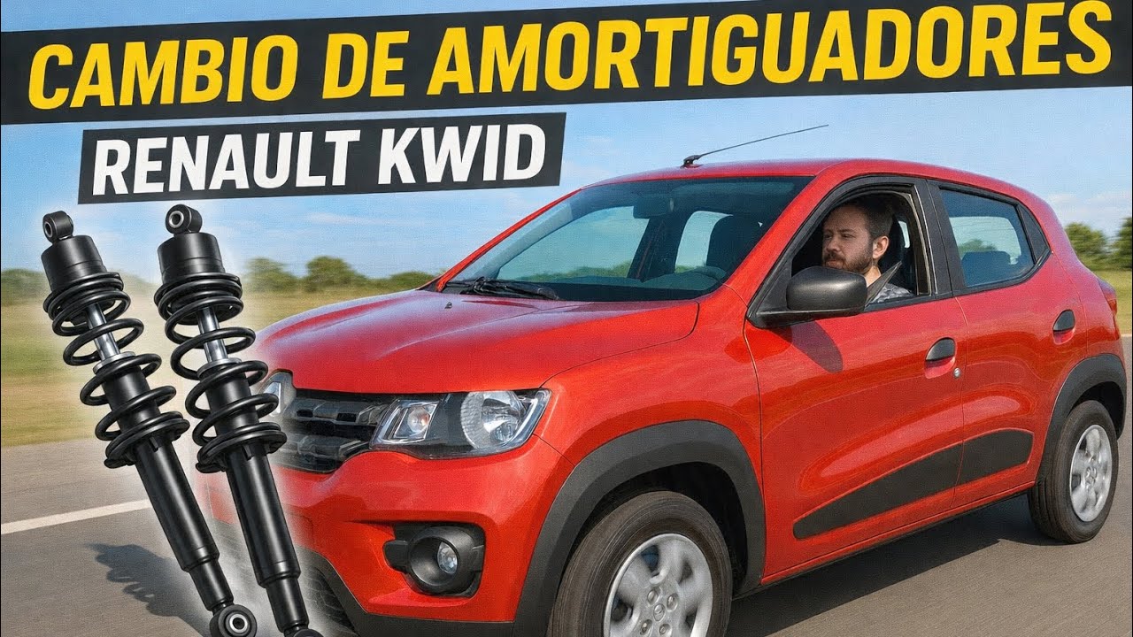 Cambio de amortiguadores 🛠️delanteros, Renault kwid 🚗 