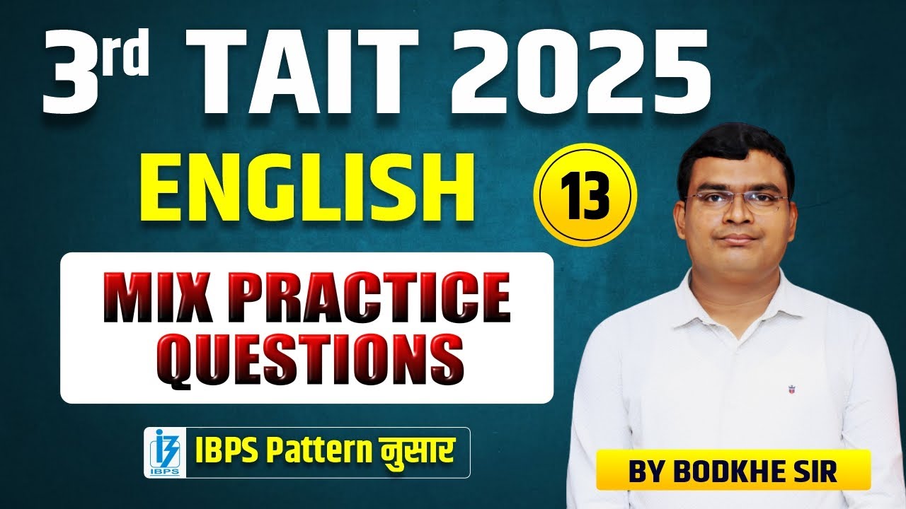 3rd TAIT 2025 | TAIT English | TAIT IBPS Pattern | TAIT  Mixed Practice Question #tait2025 #taitexam