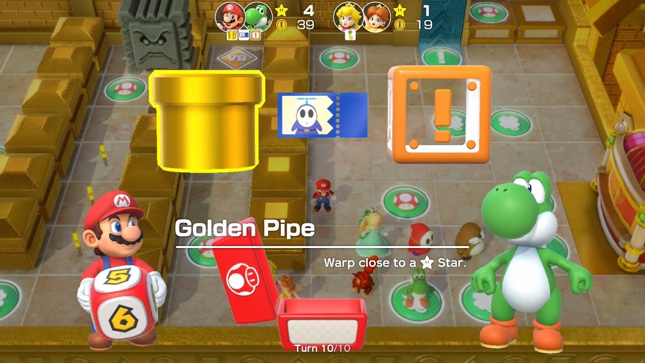 Super Mario Party Partner Party #115 Tantalizing Tower Toys Mario & Yoshi vs Peach & Daisy